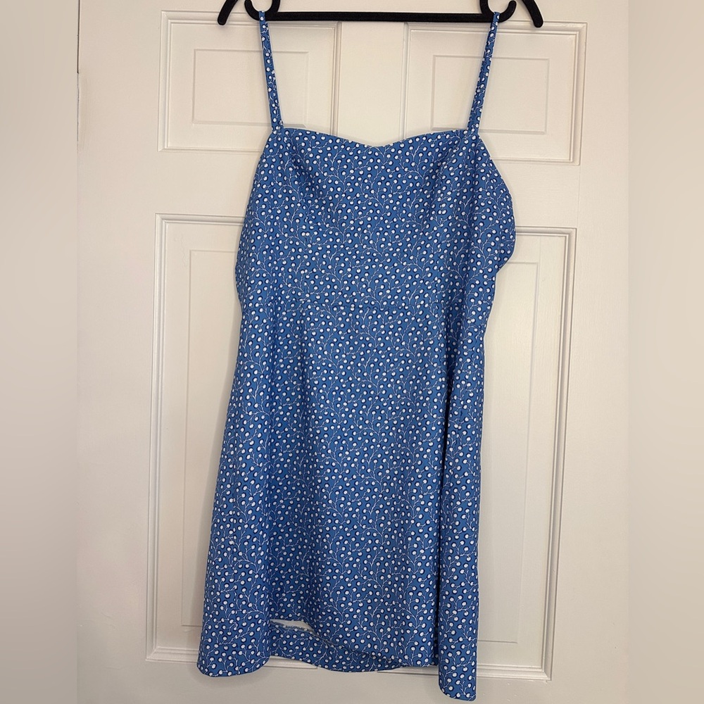 French Connection Blue Dress with White Flowers